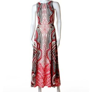 Gorgeous, Flowing Tribal Paisley Print Sleeveless, Flowing Maxi Dress Size 6